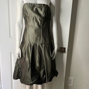 Willa Han Silk Strapless Corset Bubble Party Dress Y2K